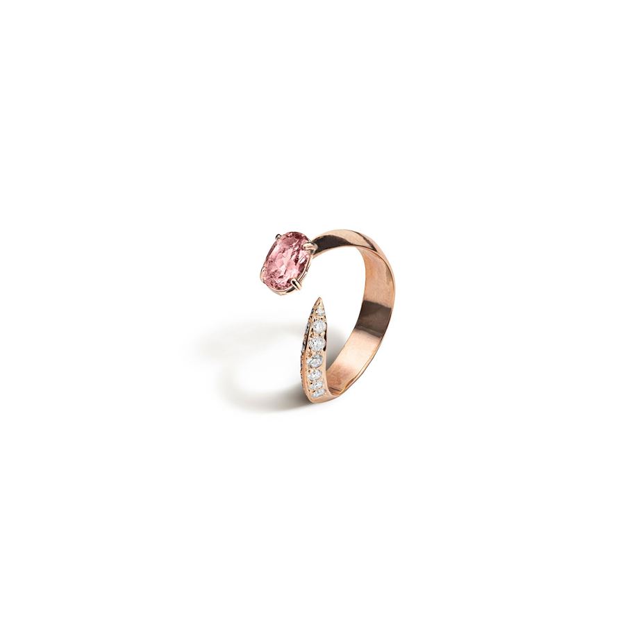 Anello 'Solis' due elementi in oro rosa e tormalina SOLIS | AN2 TORM PVRO CT.0,60 + 0,30